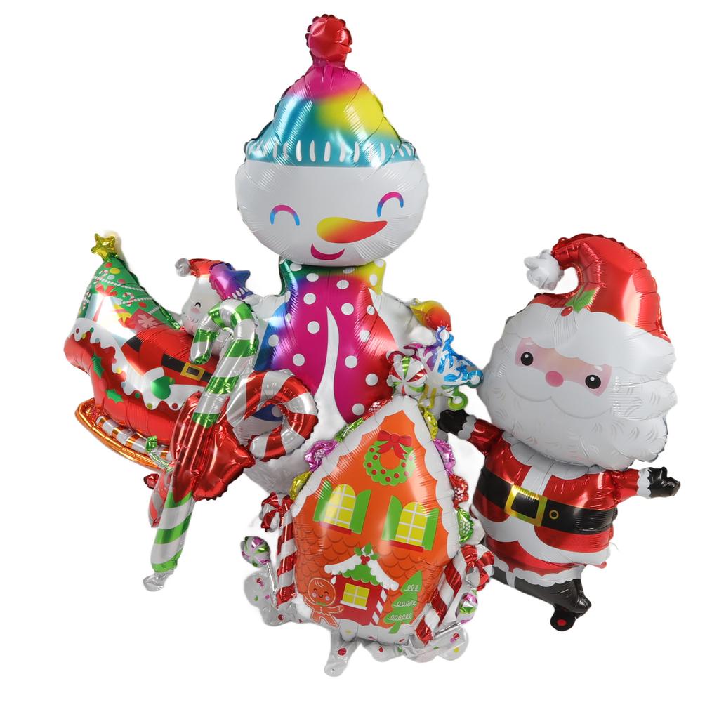 Christmas Foil Balloons Father Christmas Sleigh Father Christmas Snowman Candy House Christmas