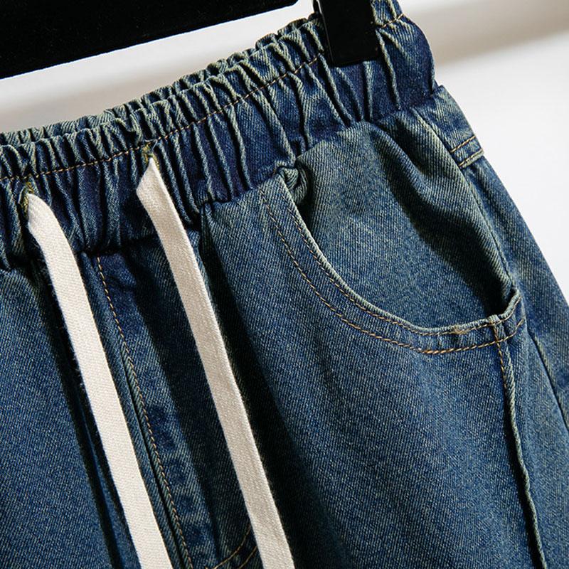 Plus Size 4xl Loose Women Denim Pants Autumn High Waist Casual Jean Pants Female Casual Pocket Women Pants 2025