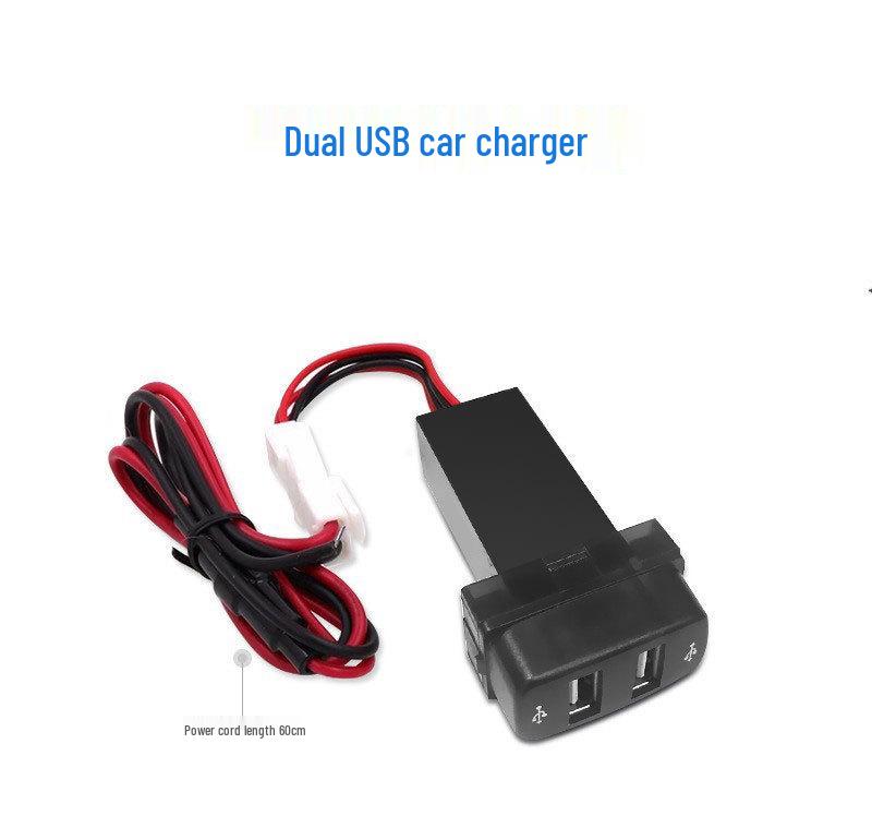 Mitsubishi Dual USB Car Charger with QC3.0 Fast Charge, AUX, HDMI, and USB Flash Drive Support
