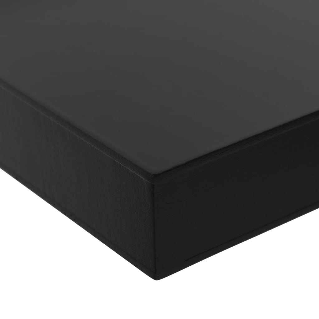 Floating Shelves Set of 2 Black 40 x 20 x 3.8 cm