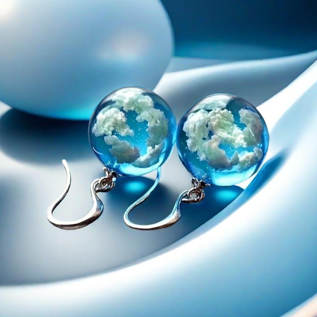 Přívěsek náhrdelník Modrá obloha & Bílý mrak Les