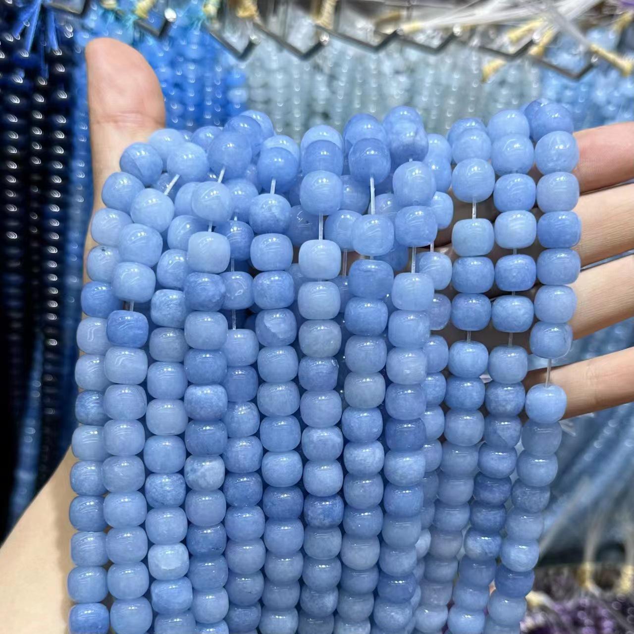 

9x10 Натуральные бусины из халцедона: Многоцветный морганит, турмалин, амазонит, бочкообразные бусины для изготовления украшений своими руками 9*10mm (about 40 beads) per strand