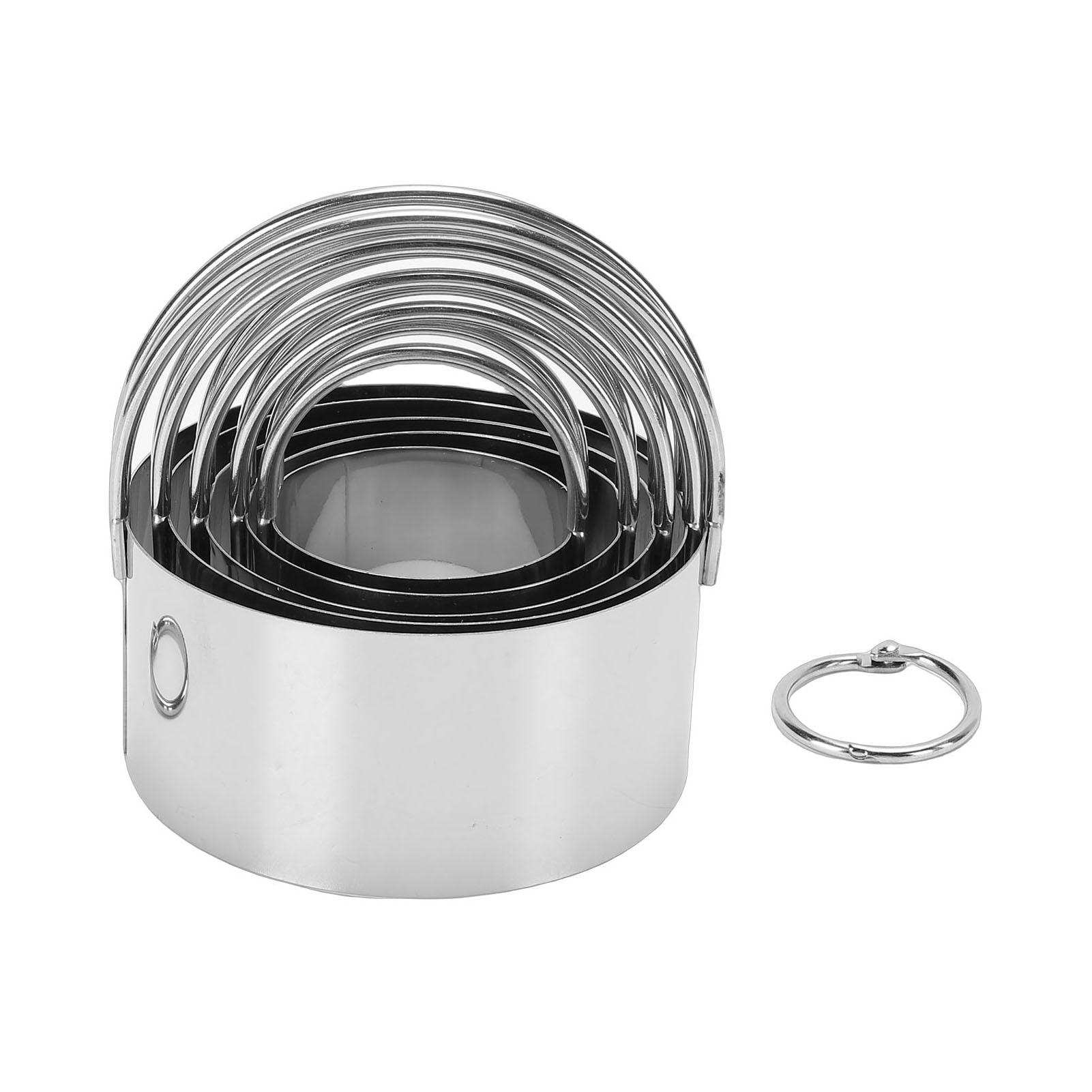

5pcs Biscuit Cutters with Handles 4.5cm 5.5cm 6.5cm 7.5cm 8cm Stainless Steel Cookie Cutters for Sandwich Donut Bread