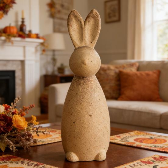 Unfertige Holz Hasenstatue Rustikal Ostern Rohholz Hasenmodell DIY Tiermalerei Bastelarbeiten für Frühling Party Tischdekoration