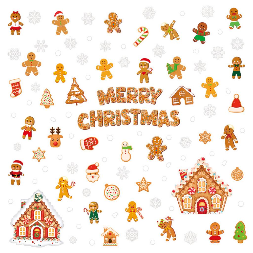 Christmas Decorations Holiday Party Decoration Window Stickers Pvc Static Stickers Window Decorations