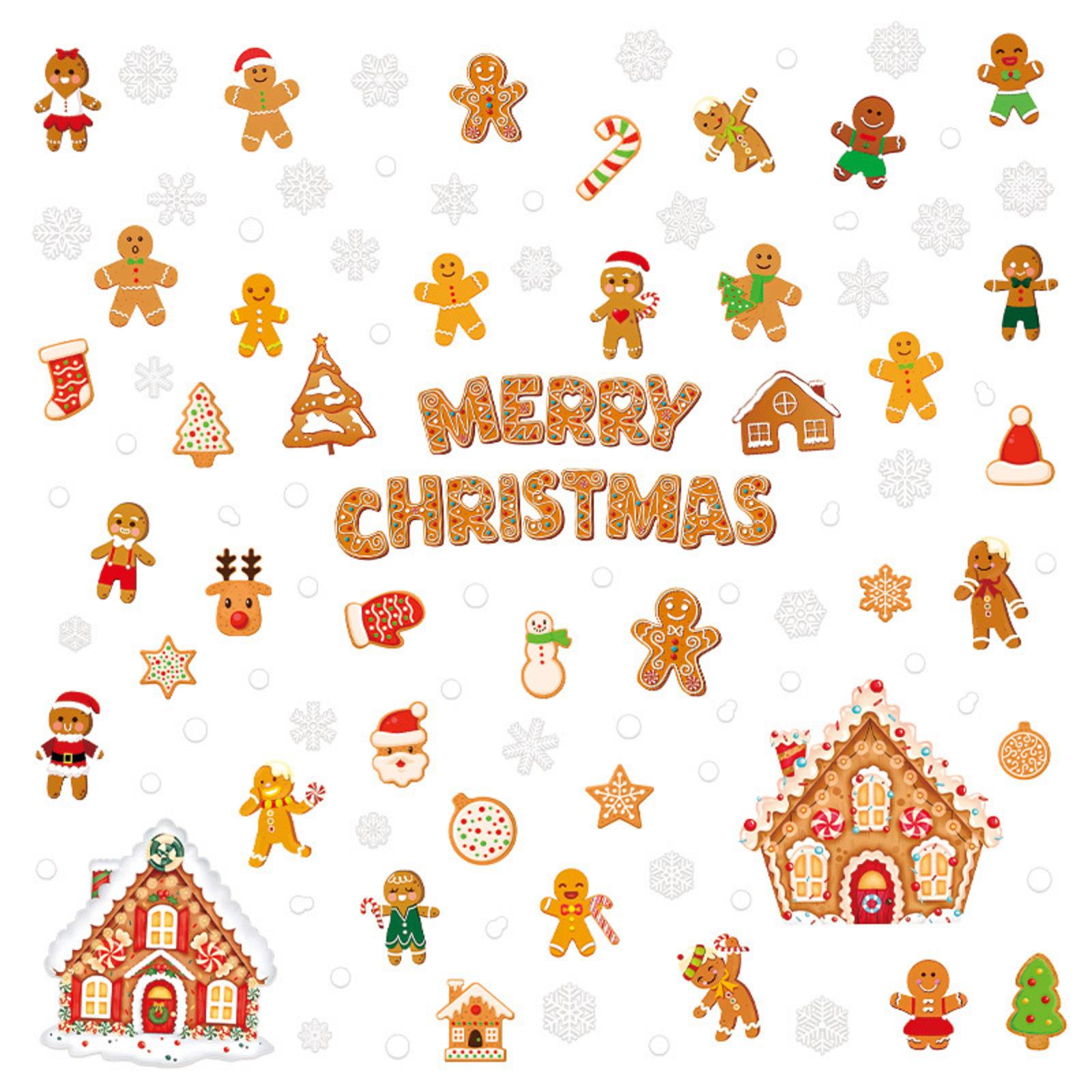 

Рождественские украшения Украшение для праздничной вечеринки Наклейки на окна ПВХ Статические наклейки Украшения для окон One Size