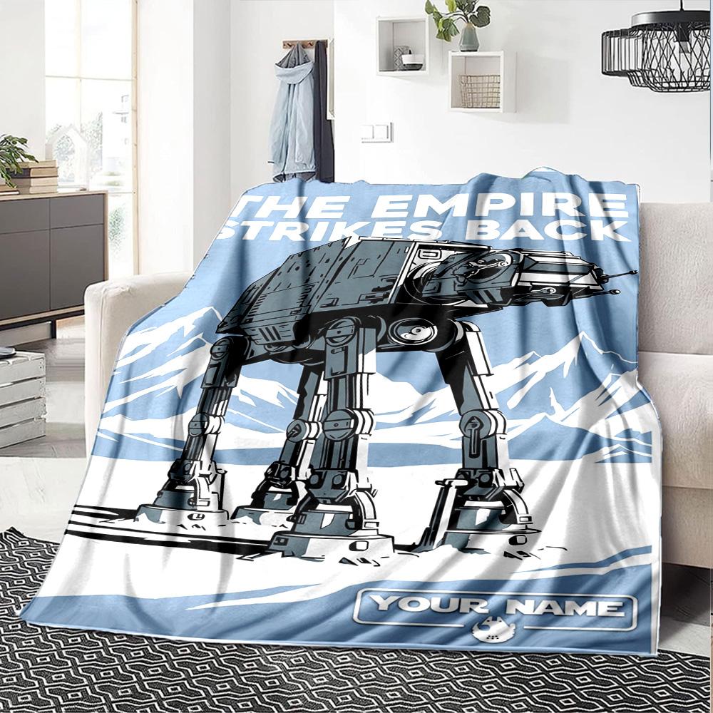 Star Wars Personalized Text Blanket Multi-purpose Personalized Blanket Soft Warm Cozy for Picnics Nap Home Decor Office Chair for All Occasions