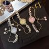 Malé Perlové Diamantové Výsuvné Dámské Nádherné Křemenné Hodinky Módní Sladké Krásné Dámské Hodinky Hodinky