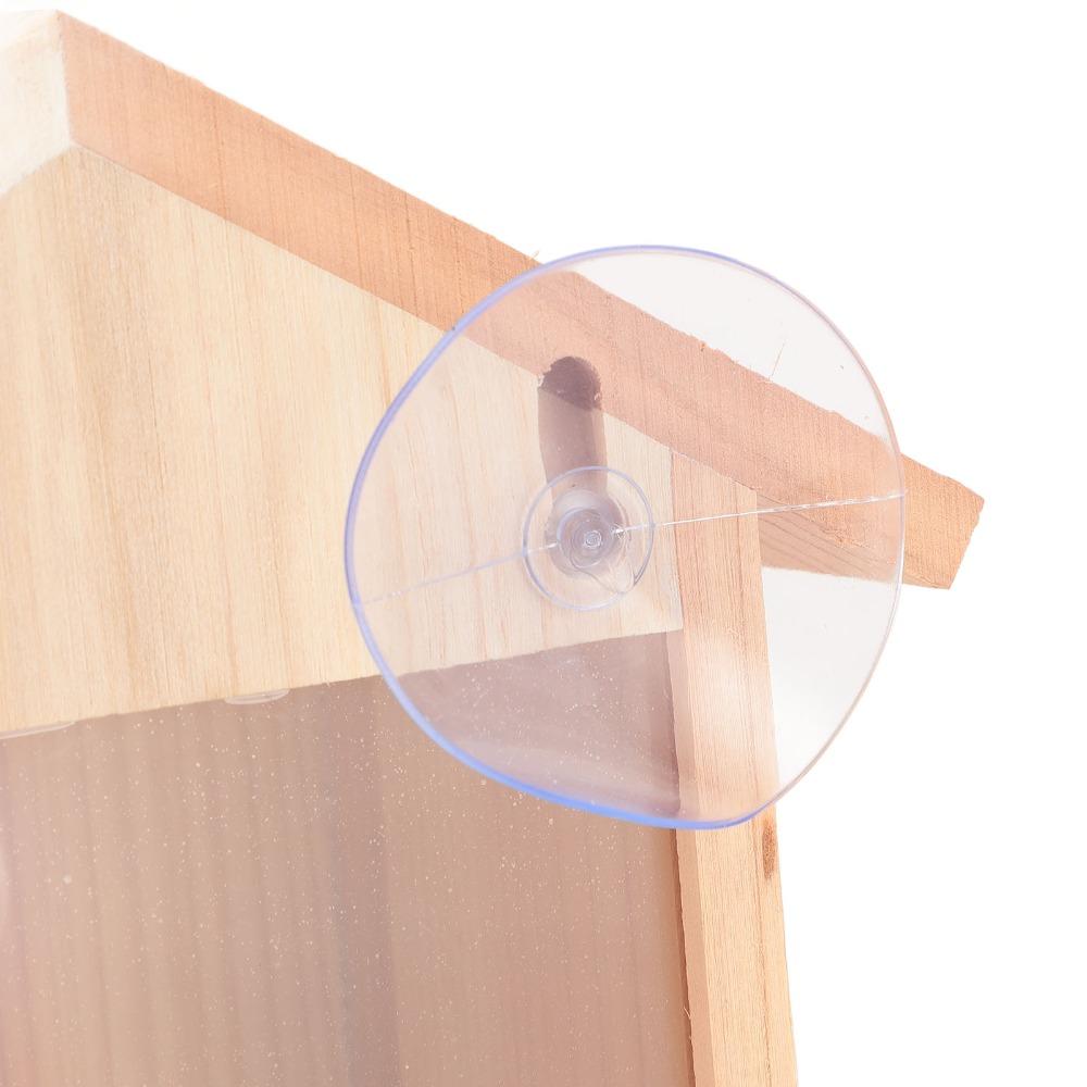 1pcs See Through Design Window Bird House Suction Cup Mount Transparent Bird House Outdoor Decor