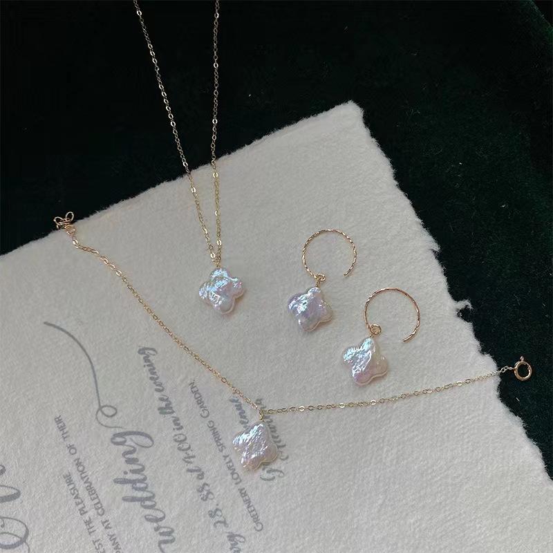 

Meier Baroque irregular pearl necklace choker fashion earrings bracelet jewelry set