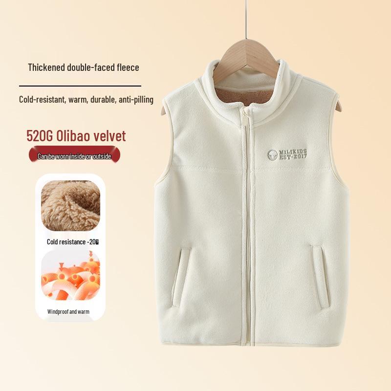 Children's Fleece-Lined Winter Vest for Boys and Girls - Warm School Uniform Outerwear.