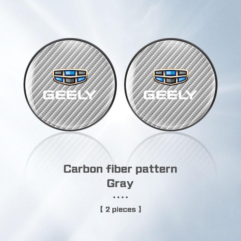 2Pcs Carbon Fiber Leather Car Coaster Water Cup Mat For Geely Galaxy L7 L6 Boyue Borui Coolray Non-slip Pad Interior Accessories