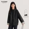 Tao Town Girls' Leather Lapel Jacket - Spring/Autumn Fashion for Big Kids