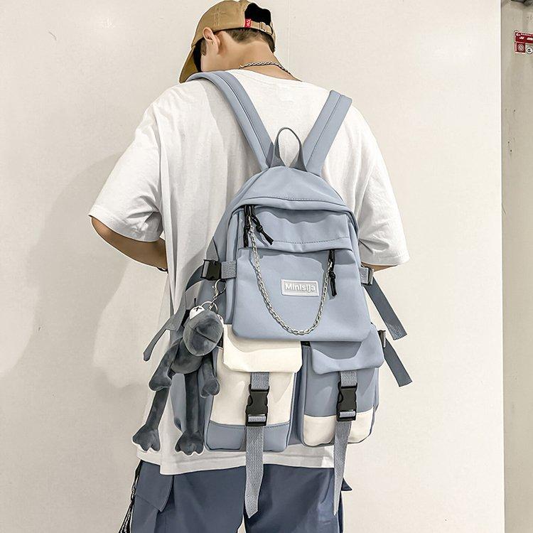 School Bag Female Junior High School Student College Student Japanese Tide Travel Sports Backpack Men Large Capacity Backpack