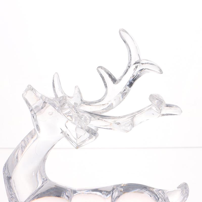 1Pc  Deer Figurines Desktop Ornament Transparent Elk Reindeer Sculpture