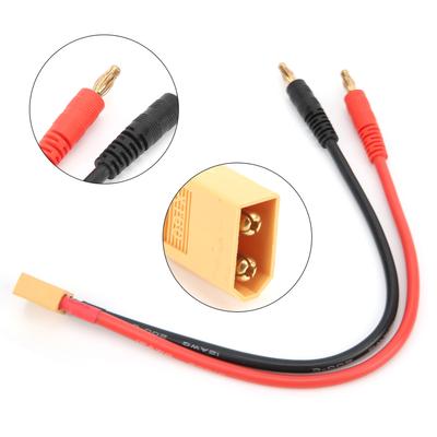 22cm XT60 Male Connector To 4mm Banana Plug 12AWG Adapter Cable for B6 LiPo Battery Charger