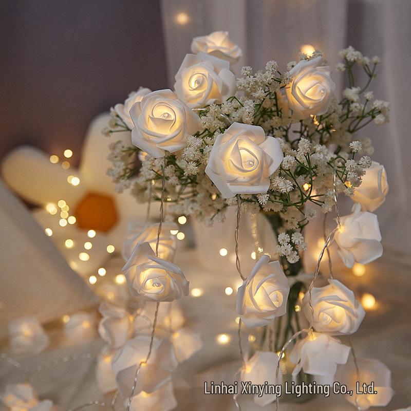 LED Rose Flower String Lights for Romantic Decor, Valentine's Day, Proposals & Weddings
