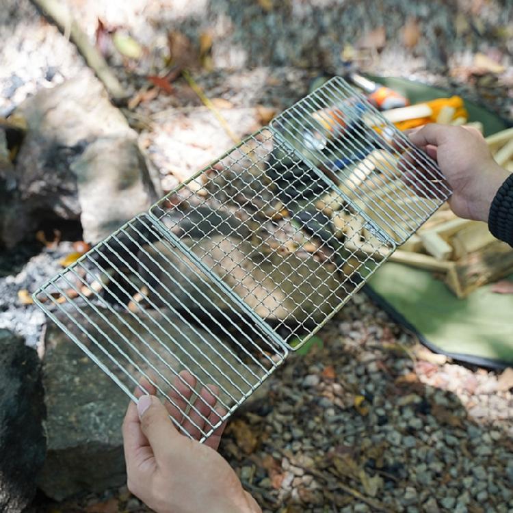 Rusts Resistant Stainless Steels BBQ Net, Foldable Barbecue Net for Convenient Storage and Travel Camping Grill Mesh Net