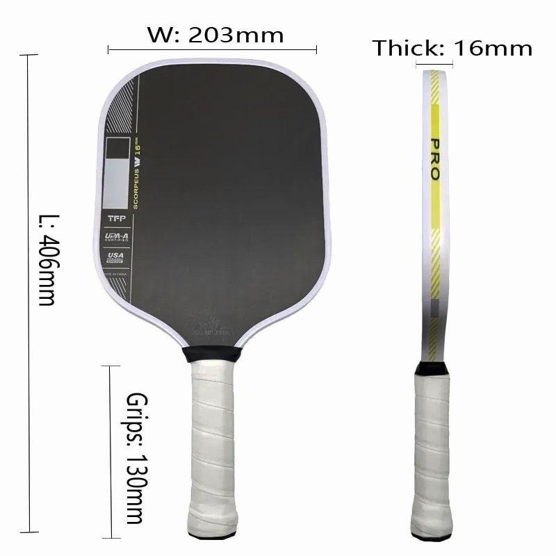 4th Gen Carbon Pickleball Paddle, 16mm Dense Foam Core Thermoformed High Performance Training Competition Racket