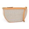 Burberry Olympia Messenger Bag  Half-moon Style  Embossed Logo  Fabric and Leather Combination  Handheld and Shoulder Bag  Women's  Brown