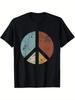 100% Cotton Vintage Distressed Design Tee Retro Vintage Distressed Design Peace