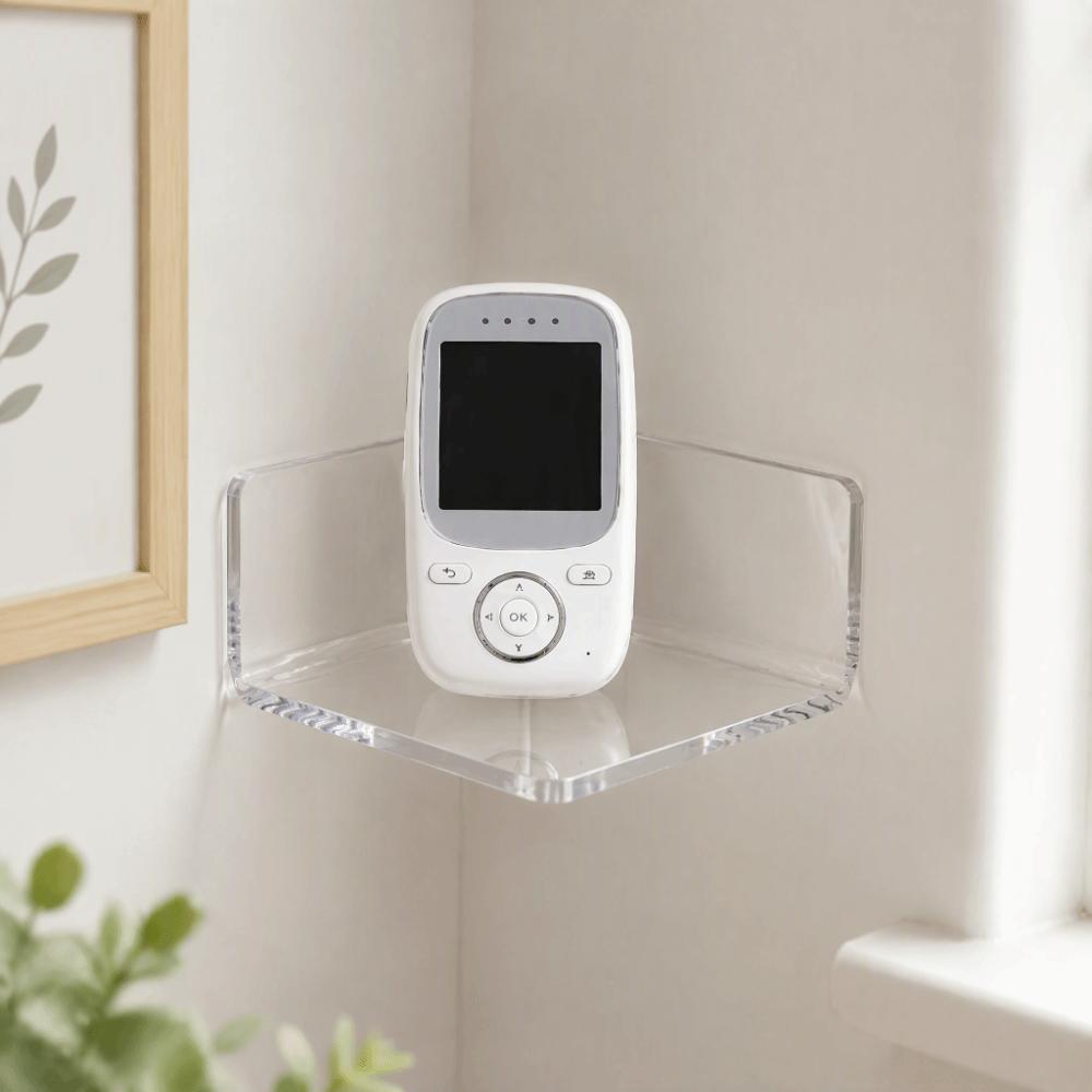 3pcs Clear Acrylic Acrylic Corner Shelves Wall Mounted Small Adhesive Shelves  For Security Camera