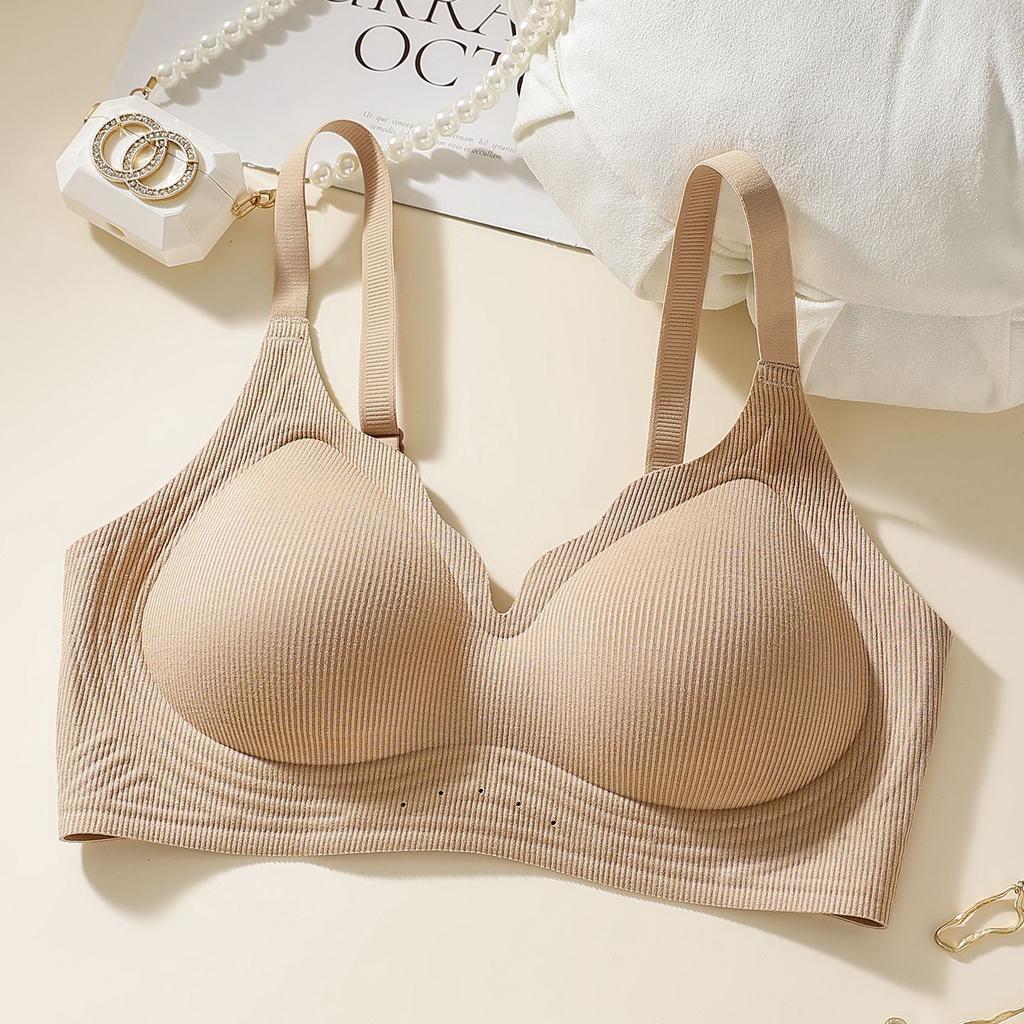 New underwear women gather anti-sagging small breasts show large double-layer stacking cup upper support shaping bra