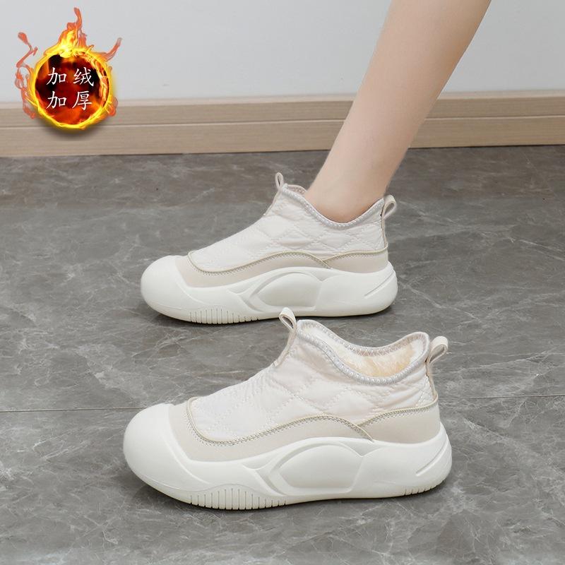 Women's Shoes Cotton Shoes 2024 Winter New Velvet Versatile Female Students Tide Warm Platform Casual Snow Boots XW5811