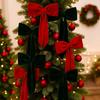 Soft Christmas Bow Decoration Flocking Hanging Bowknot Large Bow Decor  Holiday Season