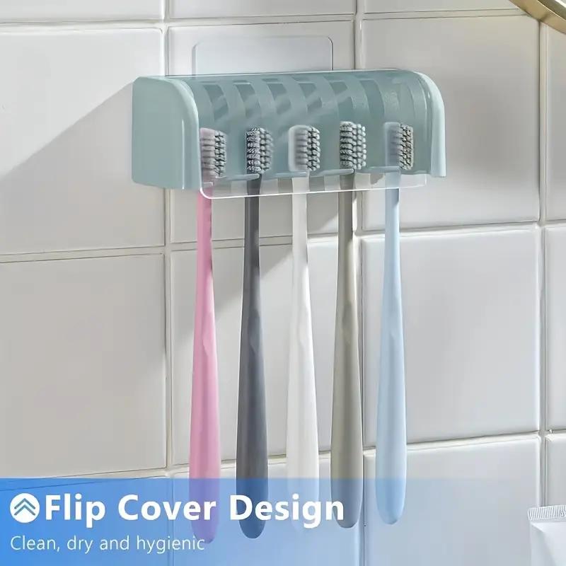 Ny Badrum Tandborsthållare Väggmonterad Tandkrämställ Punchfri Tandborstförvaringshållare Badrumstillbehör