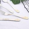 Vintage Western 32Pcs Silver Gold Flatware Cutlery Dining Set Luxury Knife Fork Teaspoon Set Engraving Dinnerware Set for Wedding