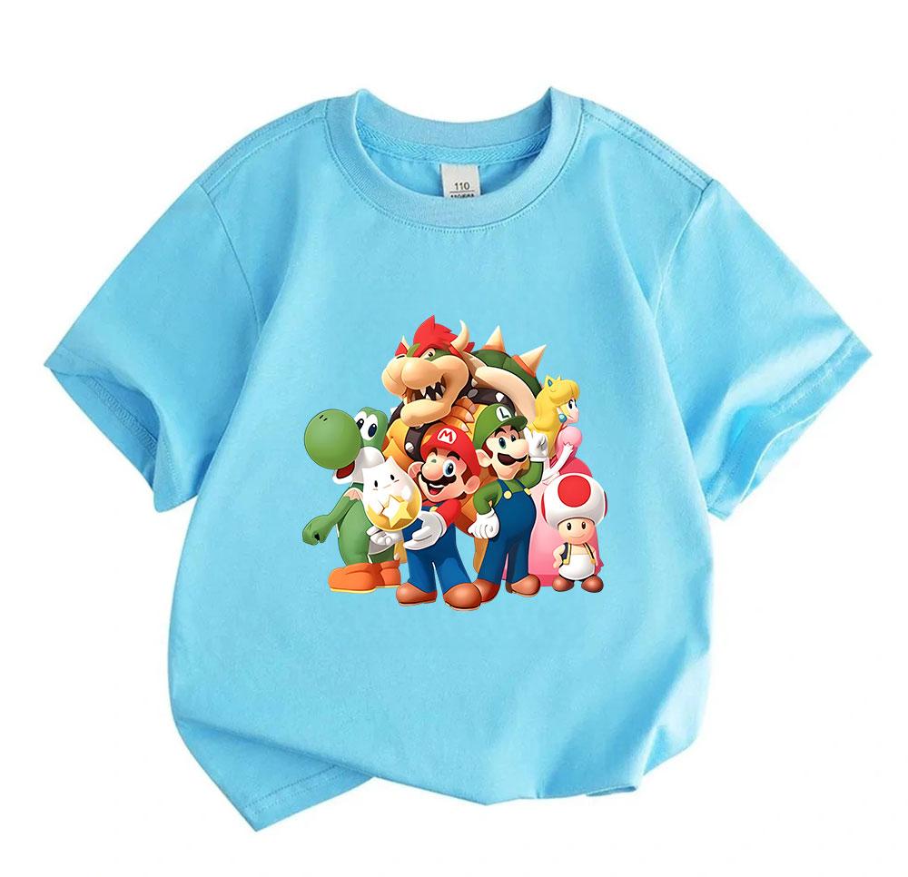 Cartoon Game Characters Print Kids T Shirt 100% Cotton Crew Neck Short Sleeve Unisex Boys Girls Casual Soft Comfortable Tee Tops for Daily Wear Summer