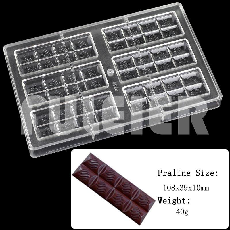 3D Polycarbonate Chocolate Mold For Baking Candy Bar Mould Sweets Bonbon Chocolate Cake Decoration Confectionery Tool Bakeware