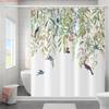 Adorable Botanical Shower Curtain With Hooks Waterproof Anti-Mildew Easy Hang Washable For Dorm Apartment Home Bathroom