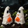 Spooky Gnome Figures Halloween Ghost Figurine, Creative Pumpkin Desk Ornament, 3D Printed Decor for Home Mini Statue Shelf Display, Funny Holiday