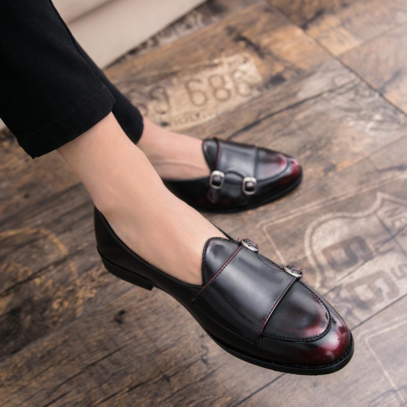Men's Retro Burnished Loafers: British Style Business Casual Leather Driving Shoes for Spring/Autumn