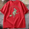 Witch Frog TShirt Unisex Women Funny Halloween Cottagecore Toad Tshirt Casual Round Neck Short Sleeve Unisex Clothes Streetwear Tops