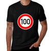 Road Sign Maximum Speed Limit 100 Tshirt Light Athletic Short Sleeve Tee Shirt