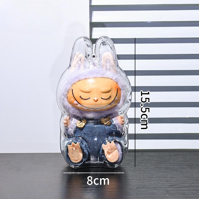 (No Doll)LABUBU Doll Transparent Protective Case, First-generation Labubu, Second-generation Party Backpack Pendant Storage Display Box