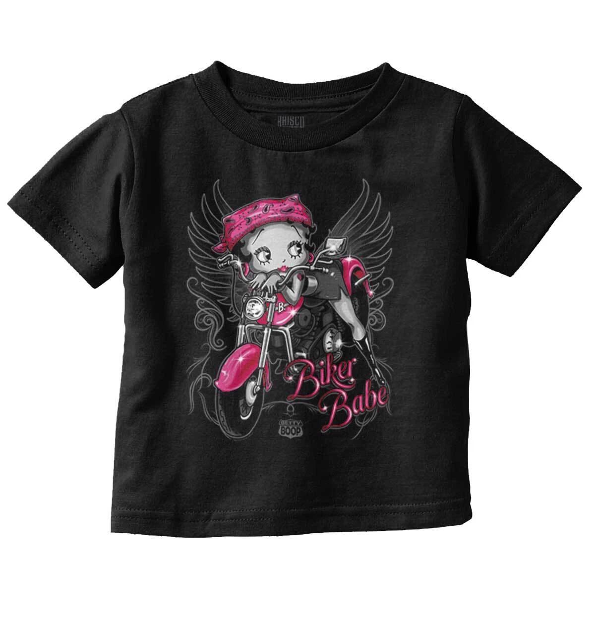 Betty Boop Retro Cartoon Bandana Biker Babe Toddler Girl Youth T Shirt For Kids XXXL