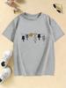 Kletternde Katze Muster Trendiges Design Druck T-Shirts Kurzarm Kinder Kinder-T-Shirt Jungen Mädchen Sommer Frühling Lässiges Oberteil Tee