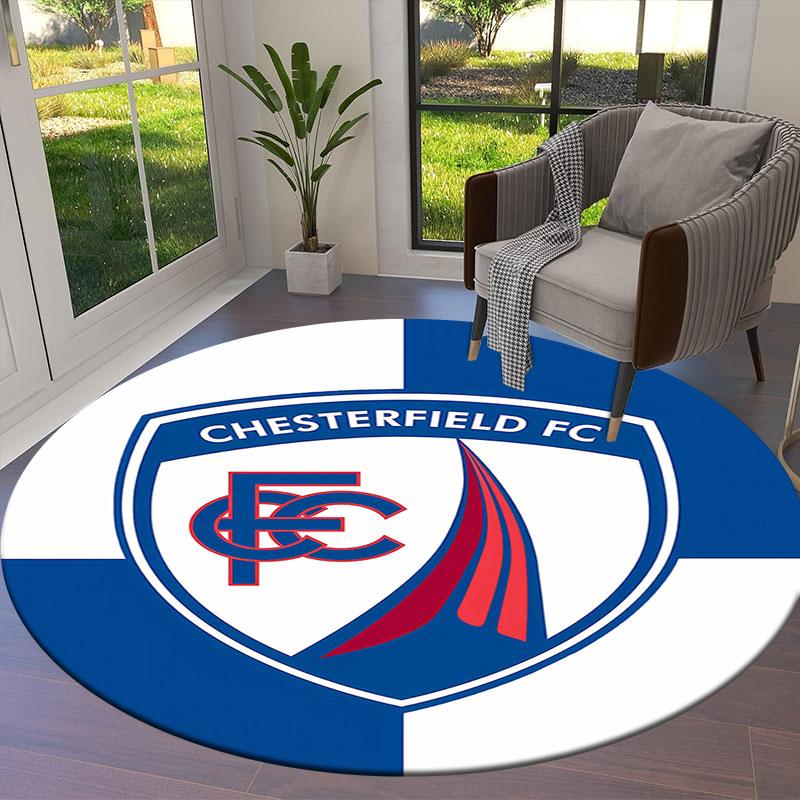 Chesterfield F.C Round Area Rug,Carpet Rug for Living Room Bedroom Sofa Playroom Decor,Non-slip Floor Mat
