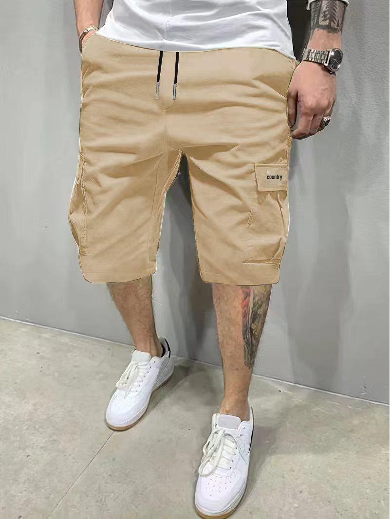 Value Vault Zomer Cargo Shorts voor Mannen - Grensoverschrijdend, Amerikaanse & Europese Maten, Strand & Vijf-Punten Stijl, Koreaans Ontwerp 2XL kaki