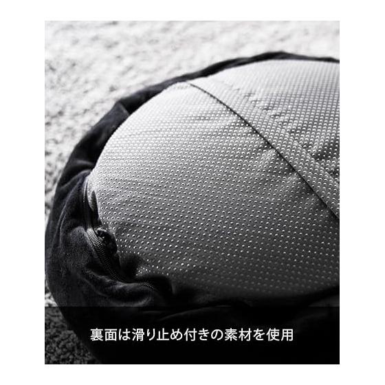Yamazaki Jitsugyo High Resilience Urethane Pet Bed Round Black W50 x D50 x H14cm Nooks High Resilience Cushion Cover Washable Non-Slip Pet Bed 10706