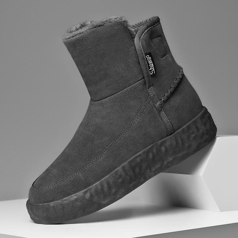 Newest Waterproof Winter Snow Boots Warm Work Casual Shoes High Solid Color Black Non-slip Ankle Boots Classic Men Walking