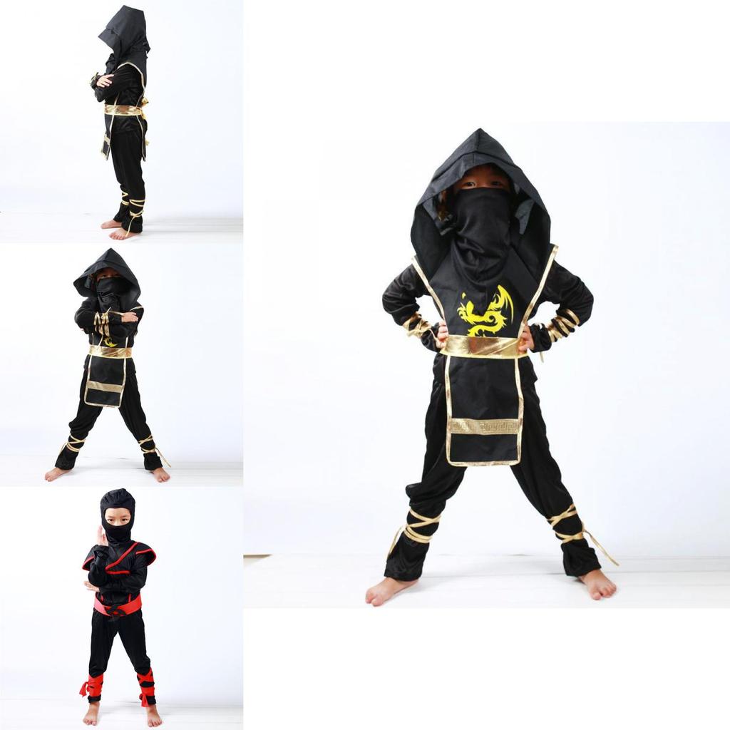 Comfortable And Breathable Boys Kids Ninja Assassin Costume With Adjustable Features