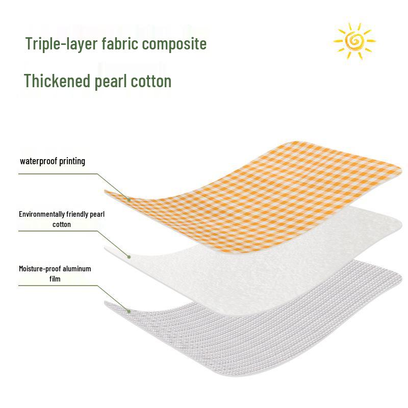 Yellow Plaid Outdoor Picnic Mat: Thickened, Moisture-Proof, Foldable for Camping and Spring Outings