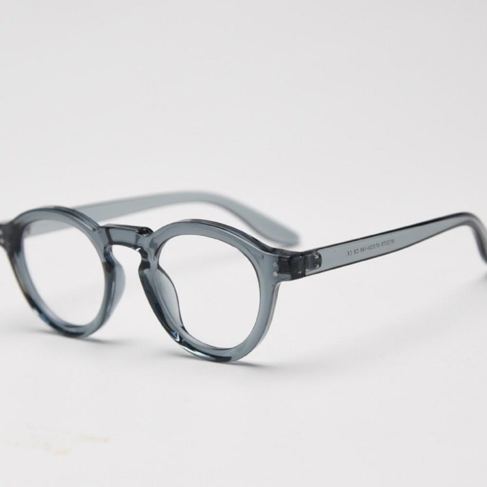 Blue light blocking glasses retro style blue grey round eyeglasses frame for women trending accessories student unisex gifts