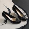 Damen Leopard Kitten Heel Pumps Spitz zulaufende Schuhe mit Schleifenverzierung Elegante Büro-Freizeit-Party-Schuhe Bequem