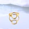 Gold-Plated S925 Silver Open Oval Ring with Bar Design